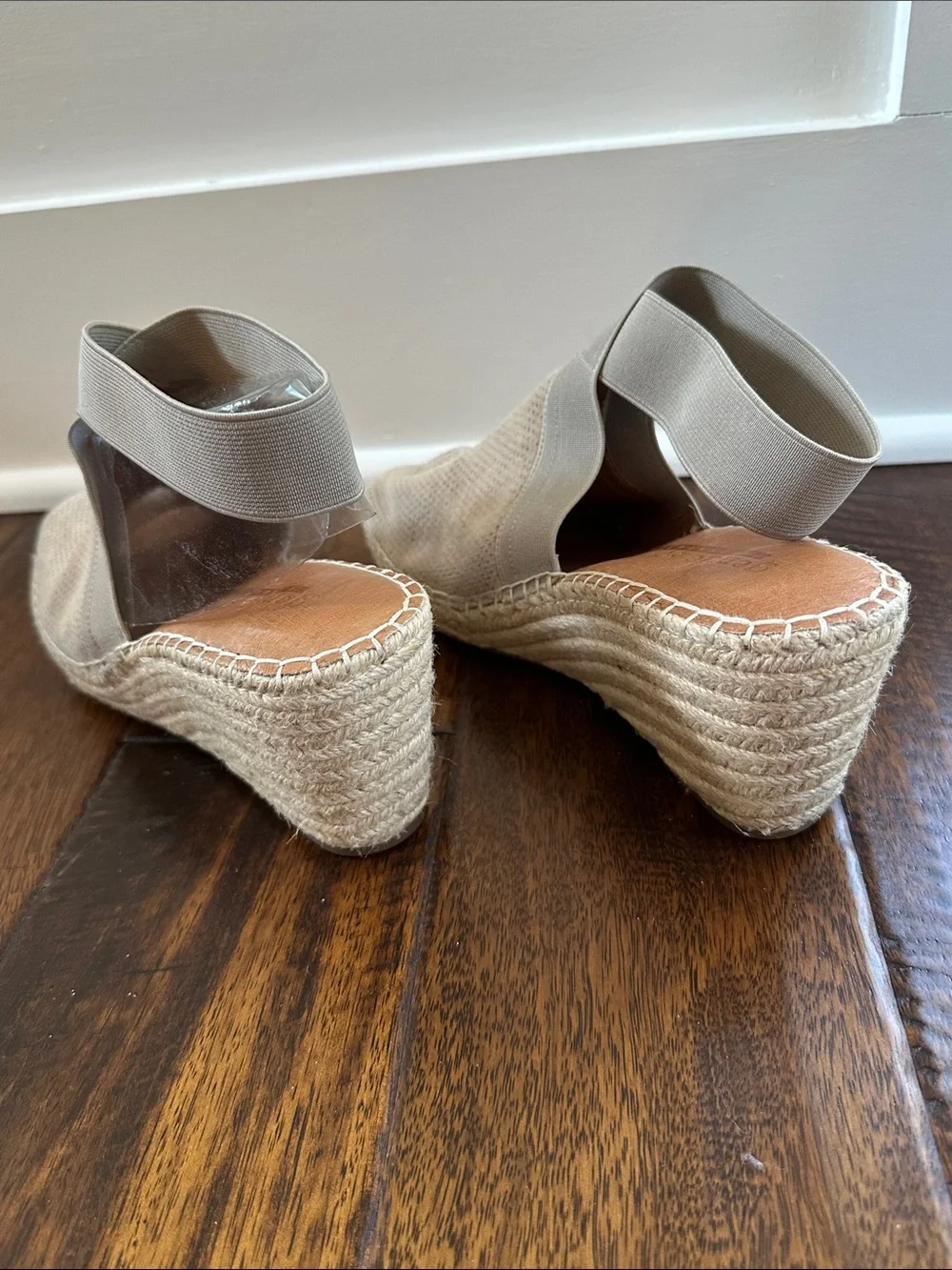 Gentle Souls Beige Elastic Slingback Espadrille Flats